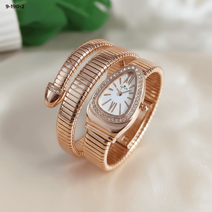RELOJ LUXUR SERPIENTE PIEDRA METAL DAMA 9-190