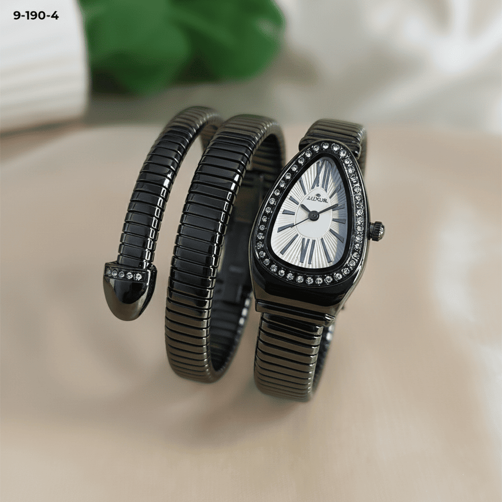 RELOJ LUXUR SERPIENTE PIEDRA METAL DAMA 9-190