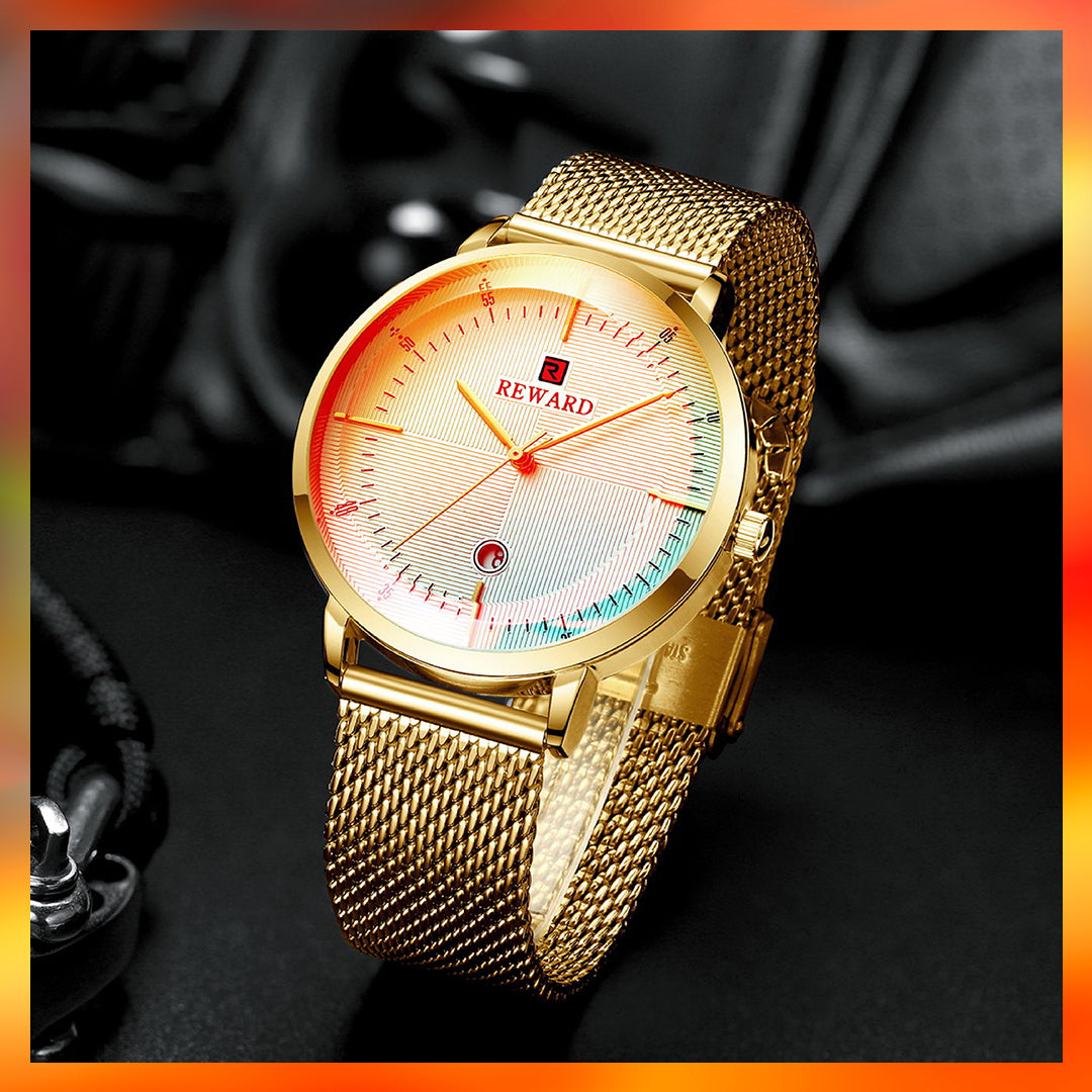 RELOJ REWARD RD62015M VIDRIO TORNASOL MALLA HOMBRE