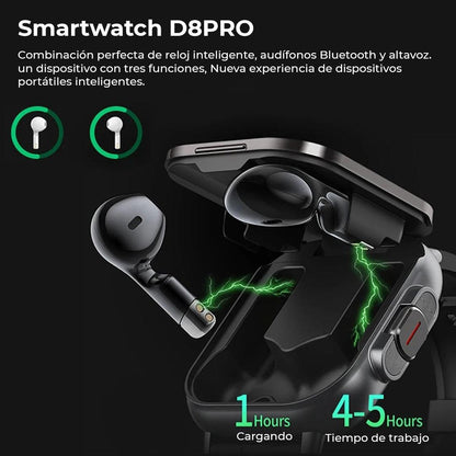 D8Pro Smartwatch con audífonos incorporados. - RELOJES MEDELLIN