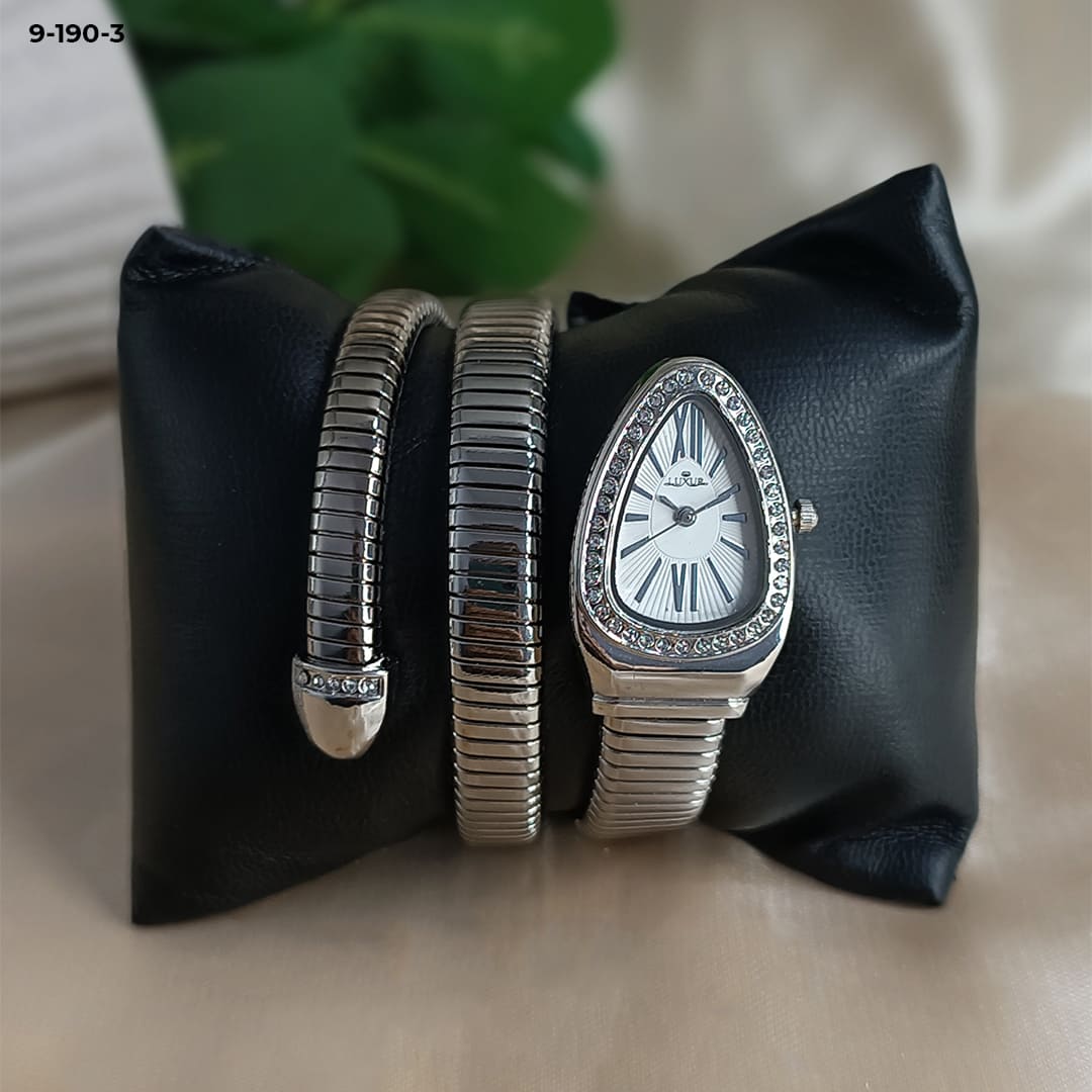 RELOJ LUXUR SERPIENTE PIEDRA METAL DAMA 9-190