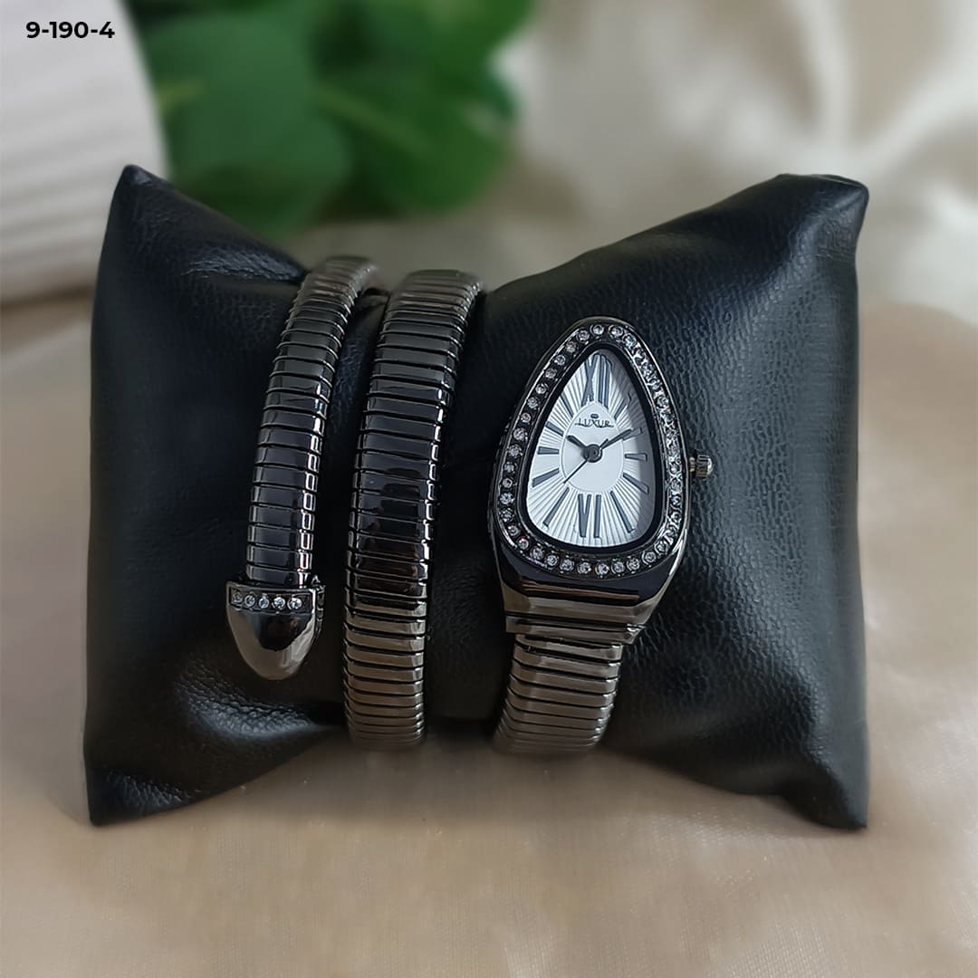 RELOJ LUXUR SERPIENTE PIEDRA METAL DAMA 9-190