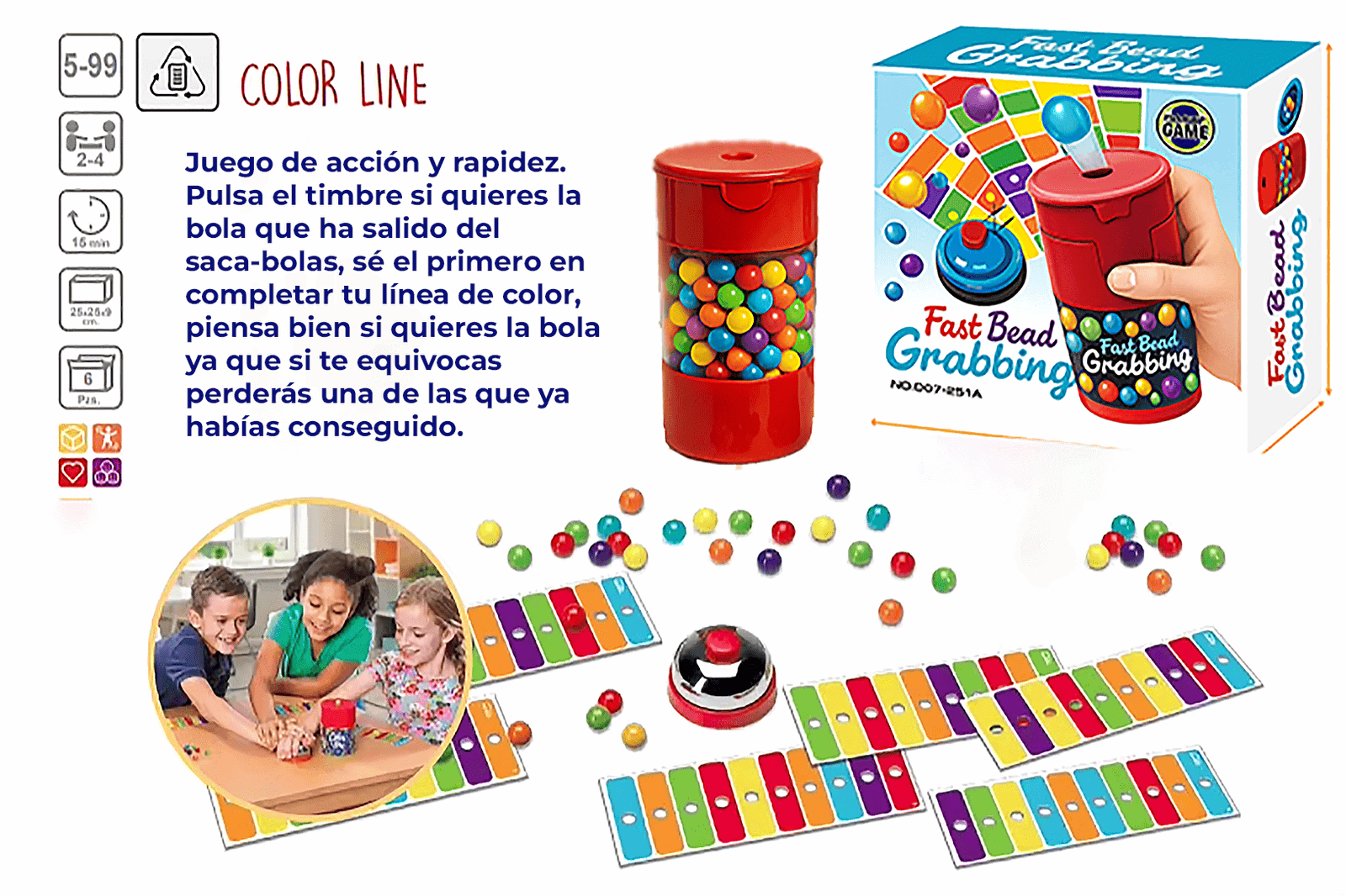 JUEGO DE MESA COLOR LINE - Fast Bead Grabbing - RELOJES MEDELLIN