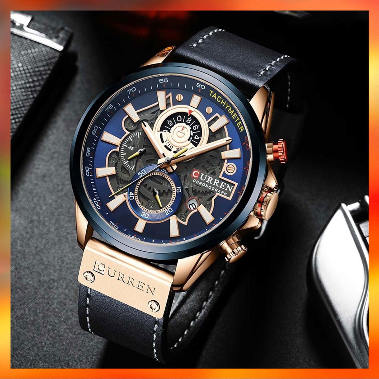 RELOJ CURREN 8380 CUERO PARA HOMBRE - RELOJES MEDELLIN