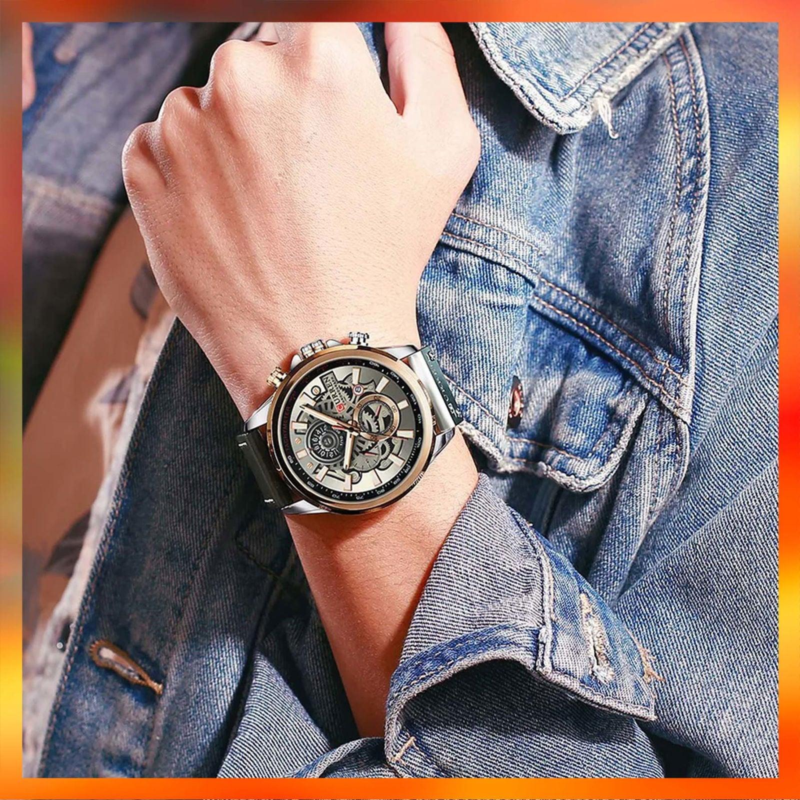 RELOJ CURREN 8380 CUERO PARA HOMBRE - RELOJES MEDELLIN