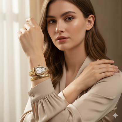 RELOJ LUXUR SERPIENTE PIEDRA METAL DAMA 9-190 - RELOJES MEDELLIN