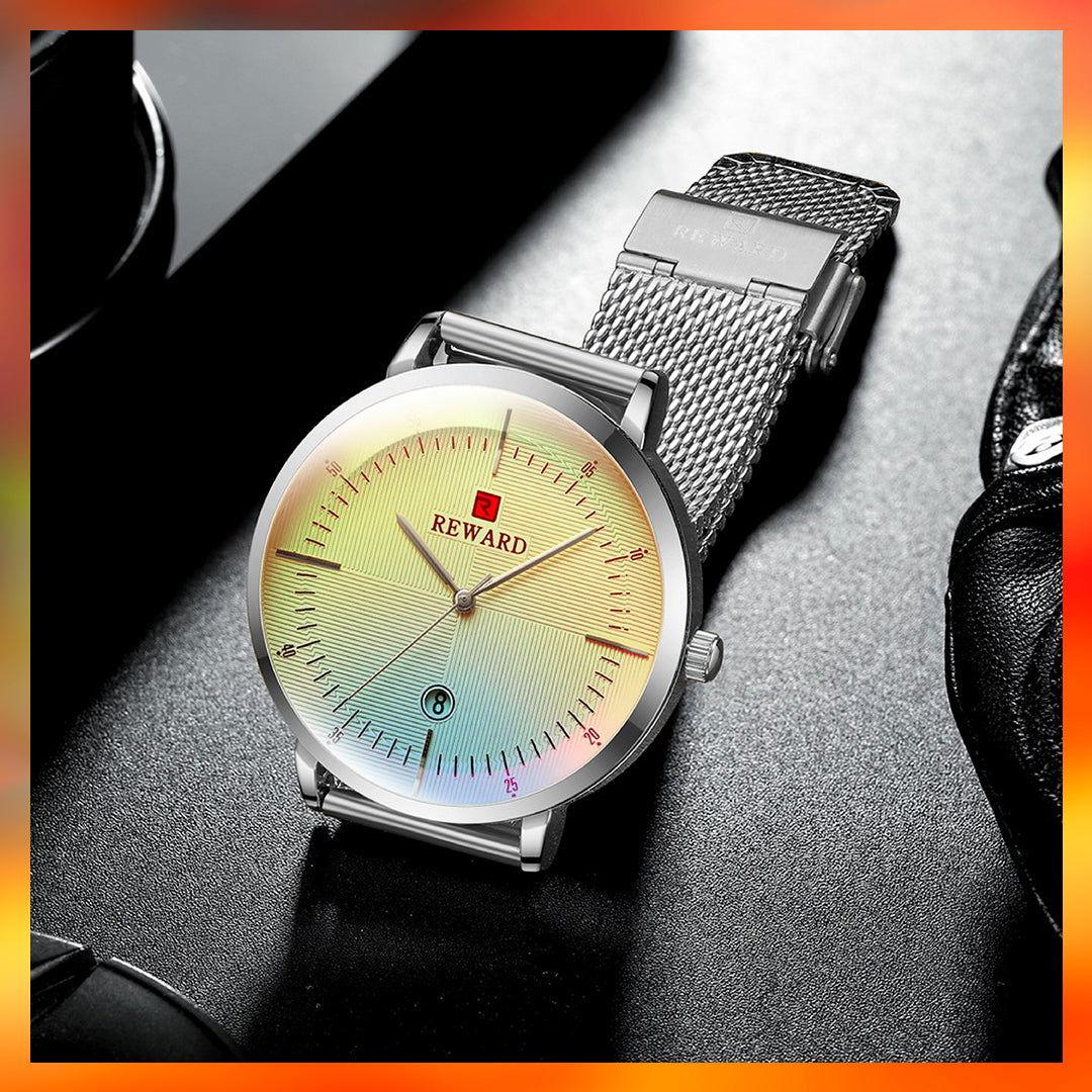 RELOJ REWARD RD62015M VIDRIO TORNASOL MALLA HOMBRE - RELOJES MEDELLIN